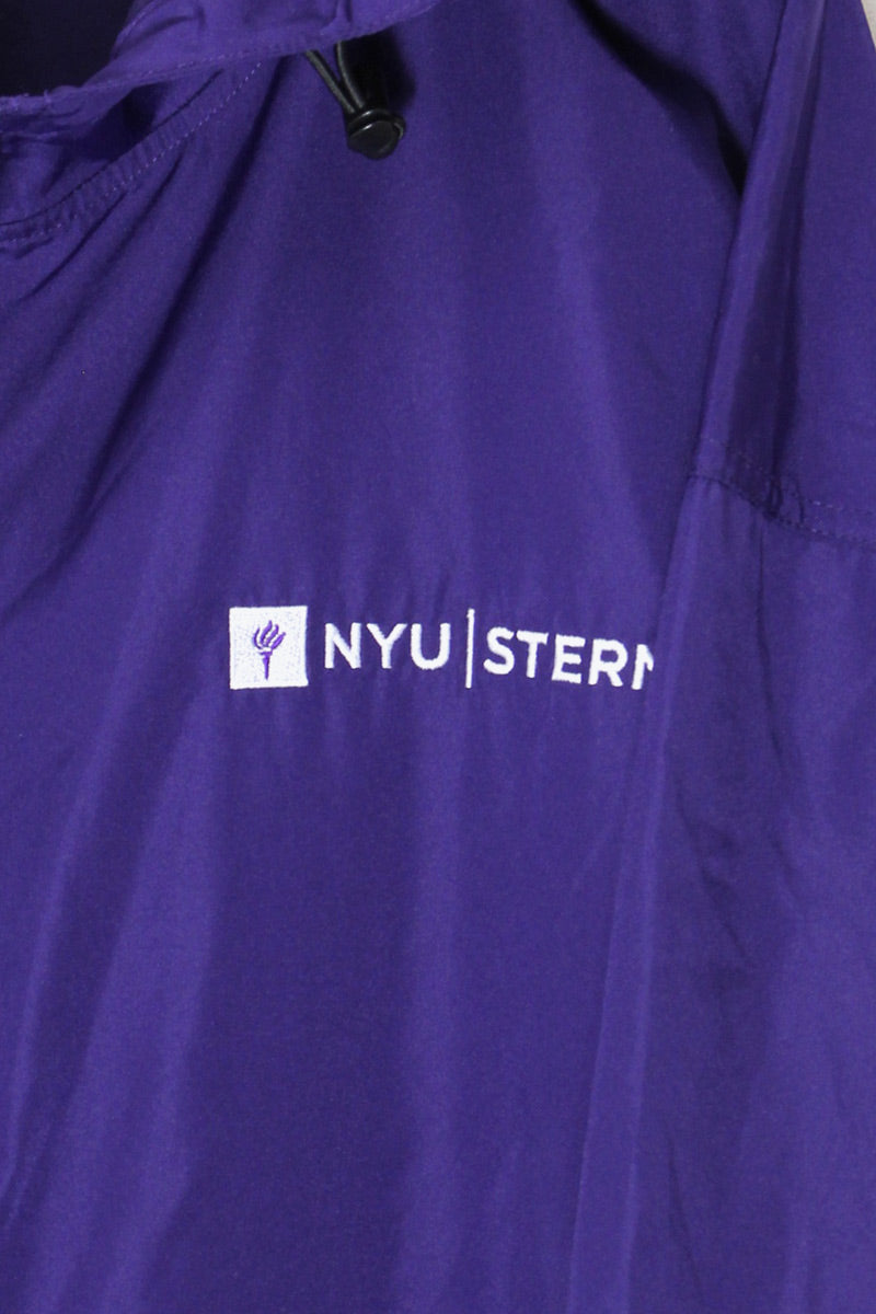 NYU NYLON PULLOVER HOODIE JACKET / YELLOW / PURPLE [SIZE: XXL DEADSTOCK/NOS]