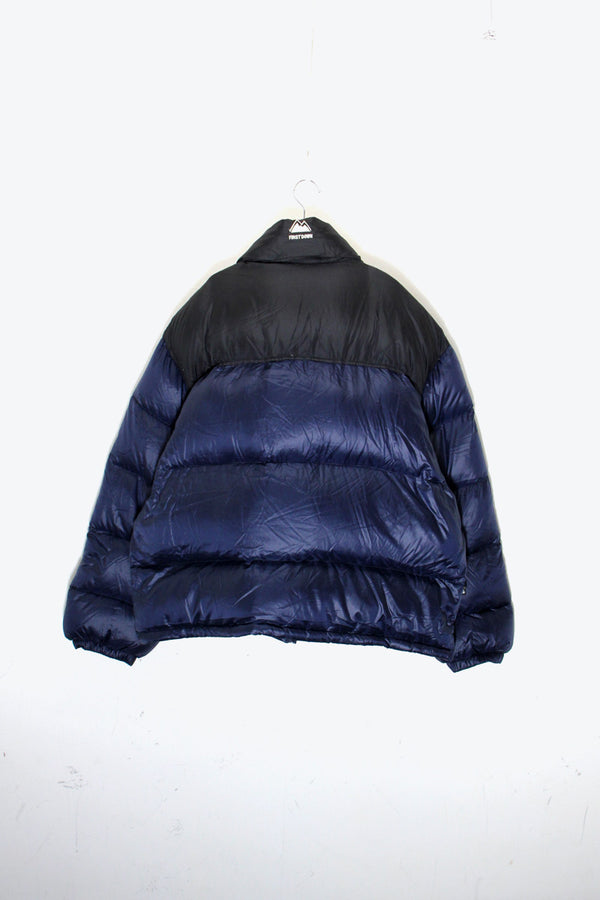 90'S RIPSTOP NYLON GOOSE DOWN JACKET / BLACK / NAVY [SIZE: XXL USED]