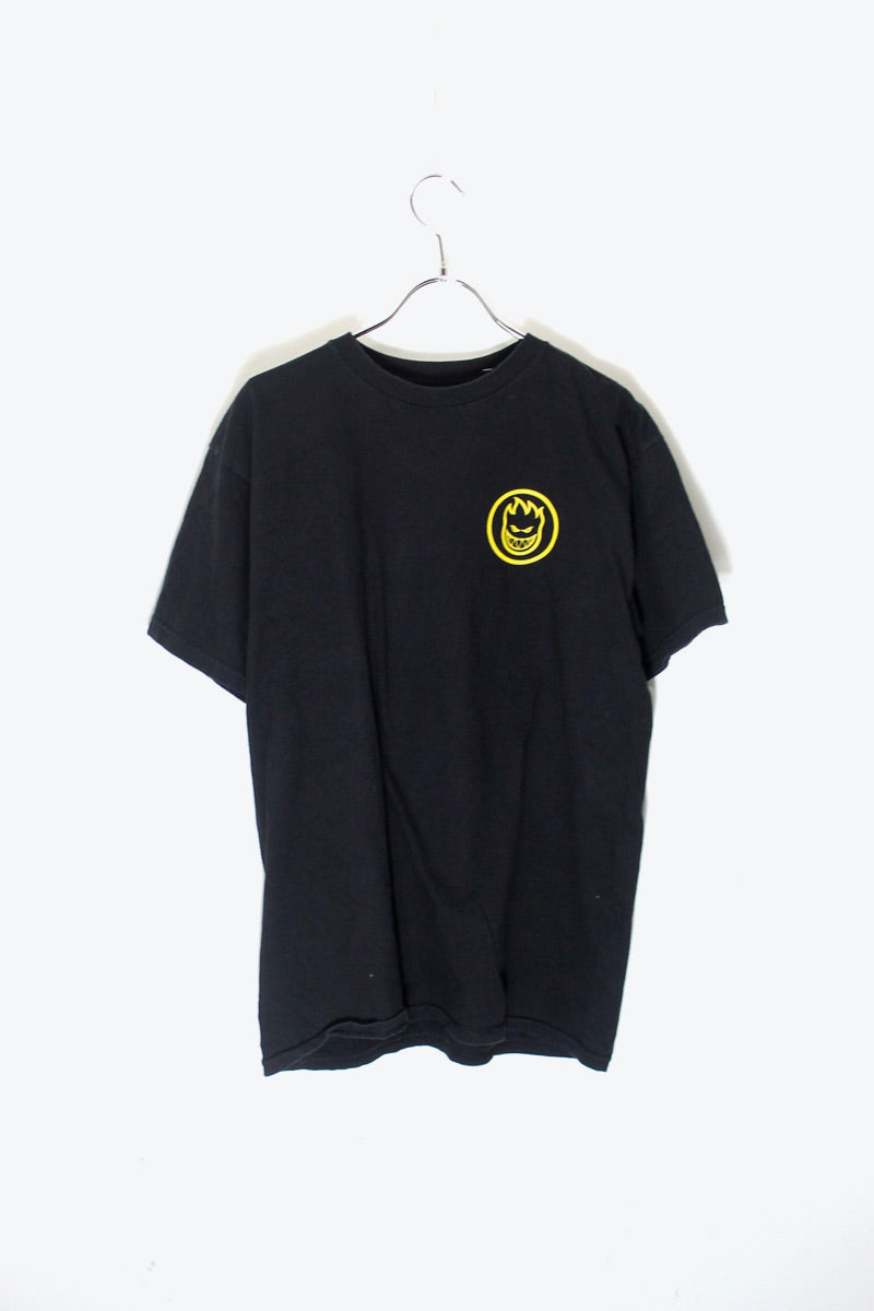 S/S WHEELS BACK PRINT T-SHIRT / BLACK [SIZE: M USED]