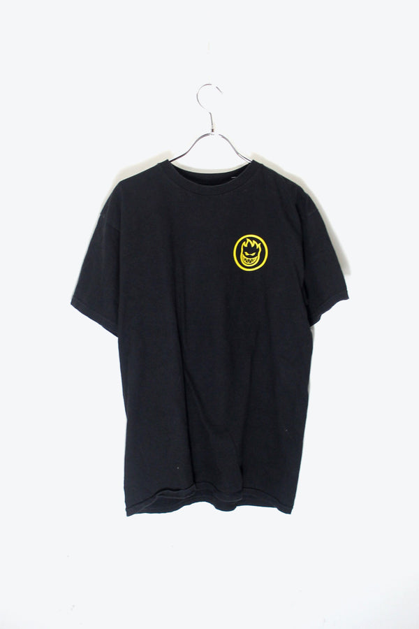 S/S WHEELS BACK PRINT T-SHIRT / BLACK [SIZE: M USED]