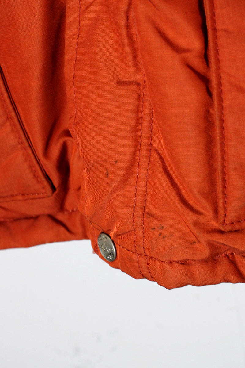 80'S ATTACHABLE HOODIE DOWN JACKET / ORANGE [SIZE: L USED]