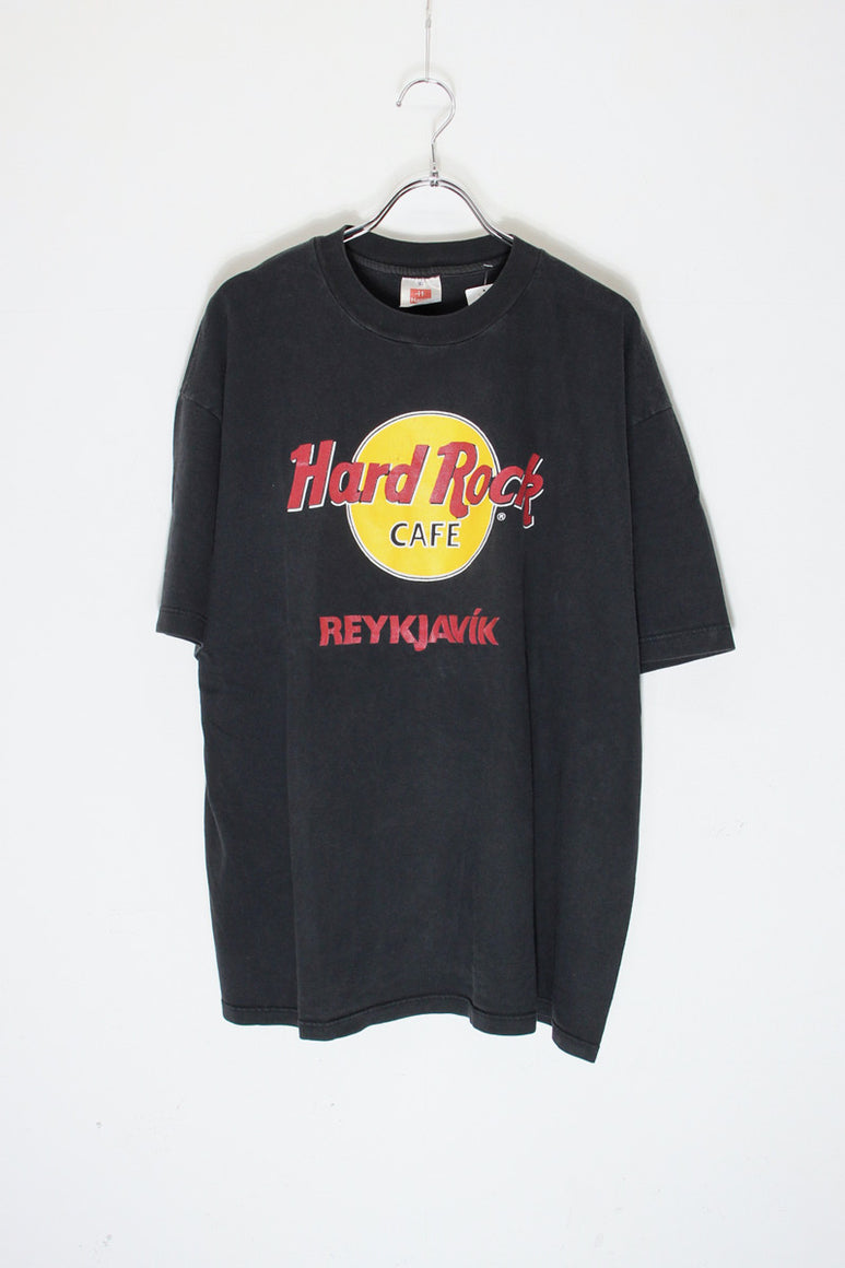 90'S S/S HARD ROCK CAFÉ REYKJAVIK T-SHIRT / BLACK [SIZE: XL USED]