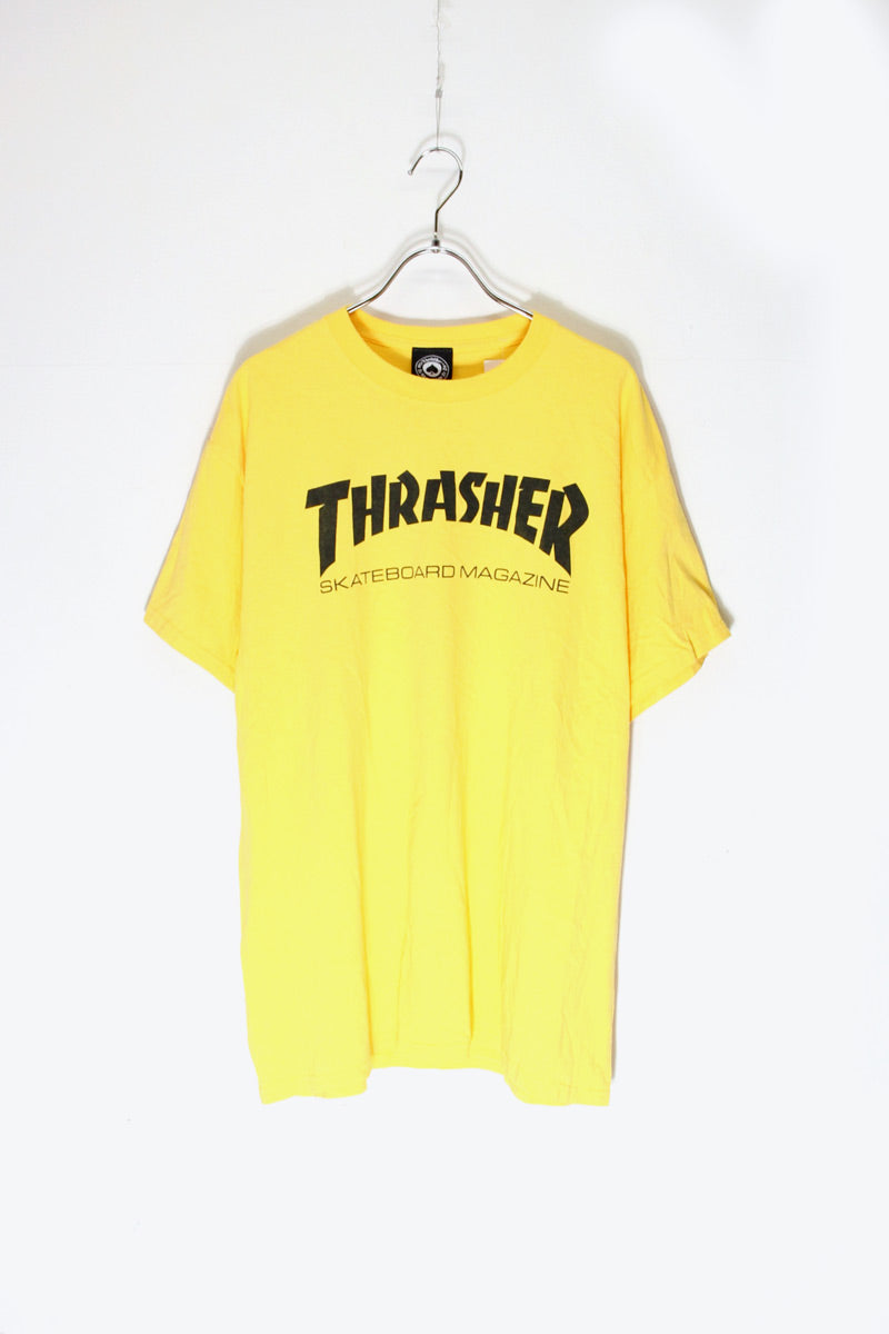 S/S LOGO PRINT T-SHIRT / YELLOW [SIZE: L USED]