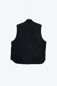 MADE IN MEXICO 90'S DUCK VEST W/QUILTING LINER / BLACK [SIZE: XL USED]