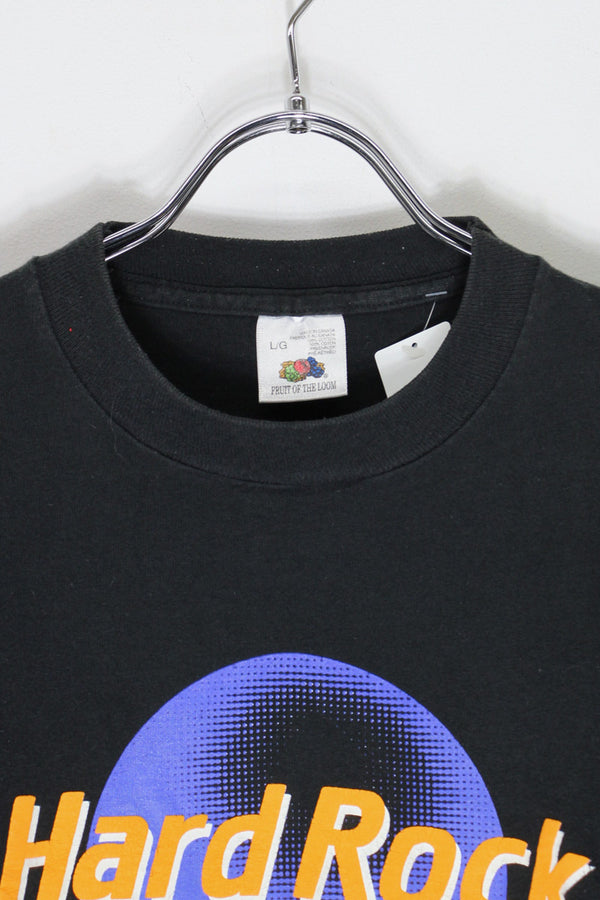 MADE IN CANADA S/S TORONTO HARD ROCK PRINT T-SHIRT / BLACK [SIZE: L USED]