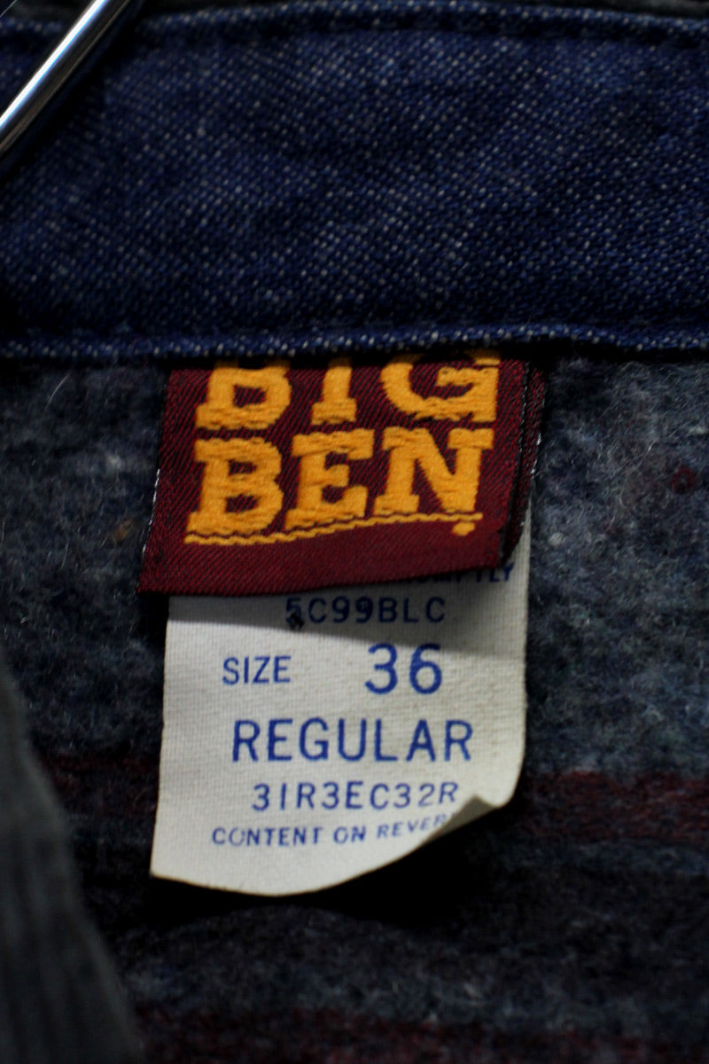 MADE IN USA 80'S SECURITY BACK EMBROIDERY DENIM COVERALL / INDIGO [SIZE: S相当 USED]