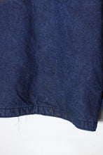 画像をギャラリービューアに読み込む, MADE IN USA 80&#39;S SECURITY BACK EMBROIDERY DENIM COVERALL / INDIGO [SIZE: S相当 USED]
