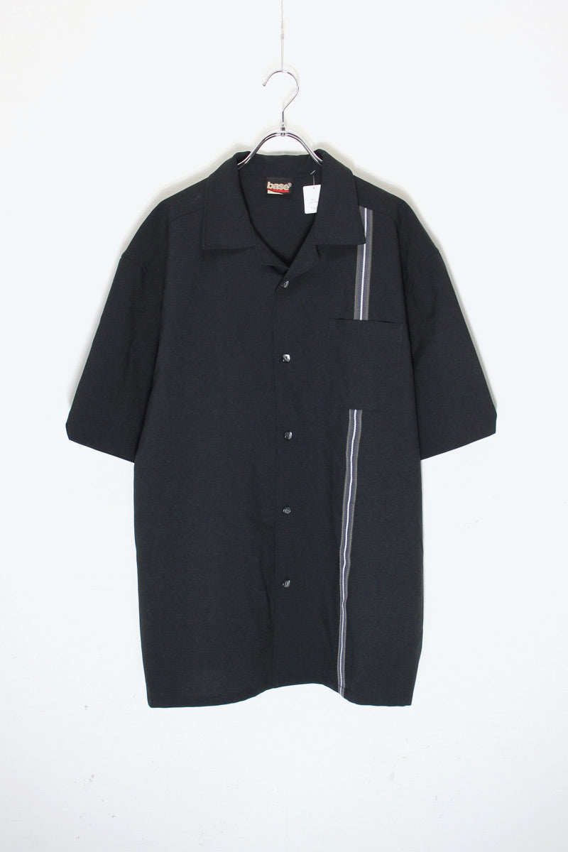 90'S S/S CUBAN OPEN COLLAR SHIRT / BLACK [SIZE: XL USED]