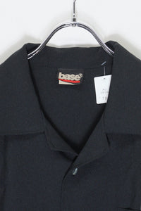 90'S S/S CUBAN OPEN COLLAR SHIRT / BLACK [SIZE: XL USED]