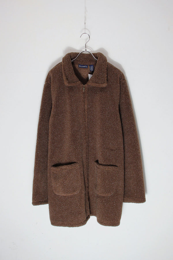 ZIP FLEECE JACKET / BROWN [SIZE: XL USED]