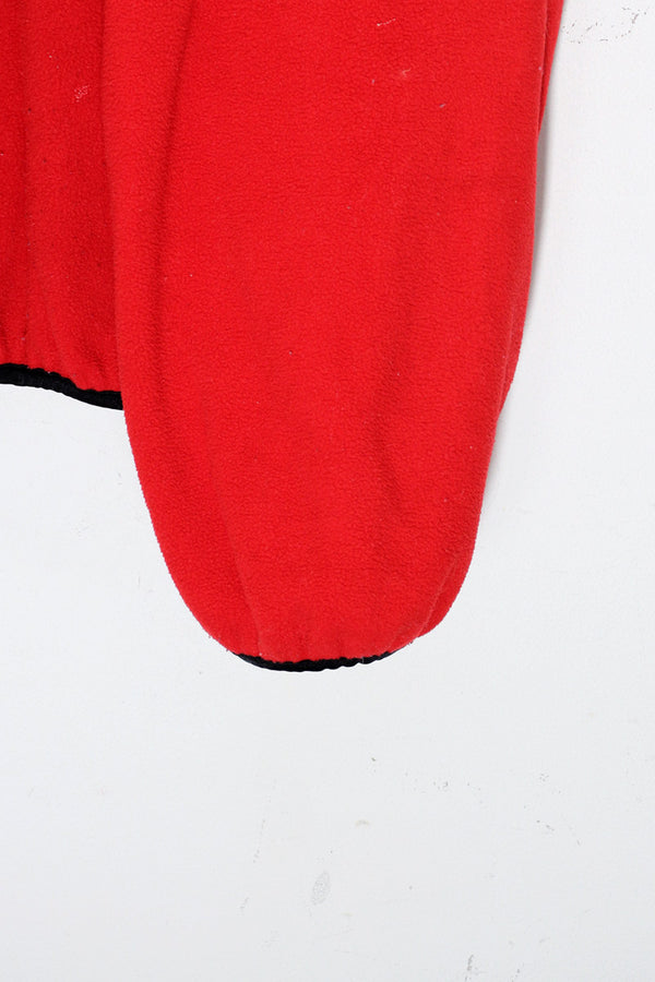 90s SNAP BUTTON FLEECE JACKET / RED / BLACK / YELLOW [SIZE: L equivalent USED]