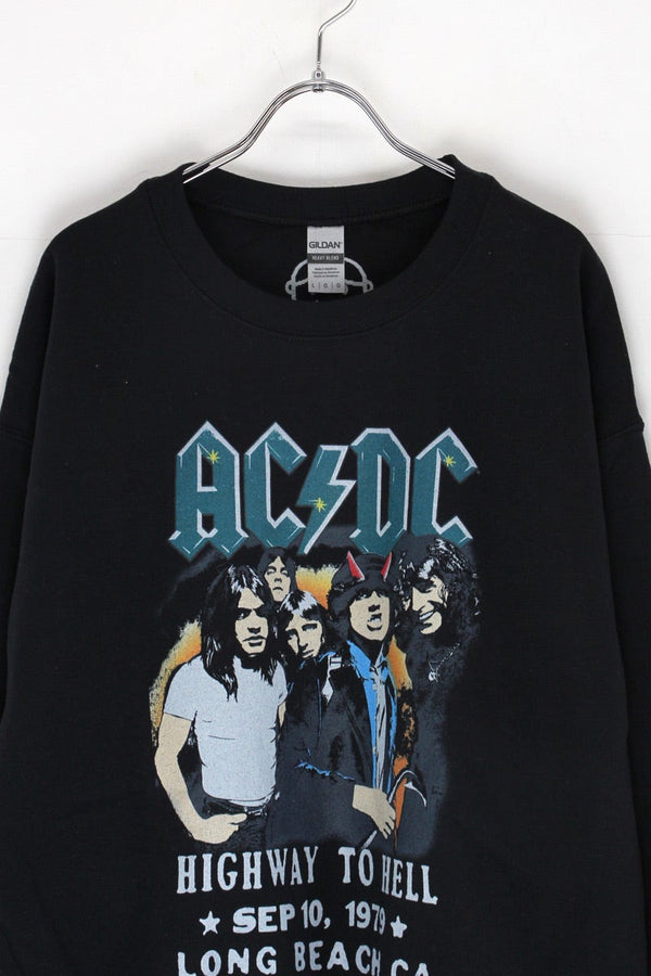 HIGHWAY TO HELL POSTER CREW NECK SWEAT SHIRT / BLACK [NEW] [Not released in Japan]