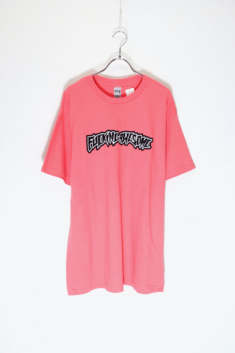 S/S FUCKING AWESOME PRINT T-SHIRT / PINK [SIZE: L USED]