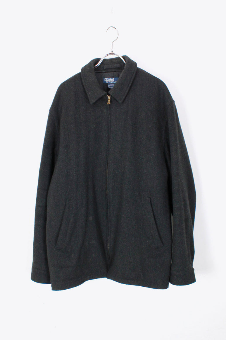 90'S ZIP WOOL JACKET / DARK GRAY [SIZE: M USED]