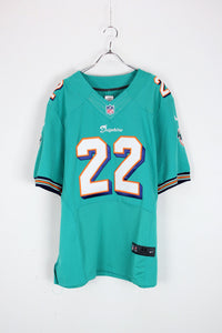 MIAMI DOLPHINS 22 BUSH GAME SHIRT / EMERALD GREEN [SIZE: 48 USED]