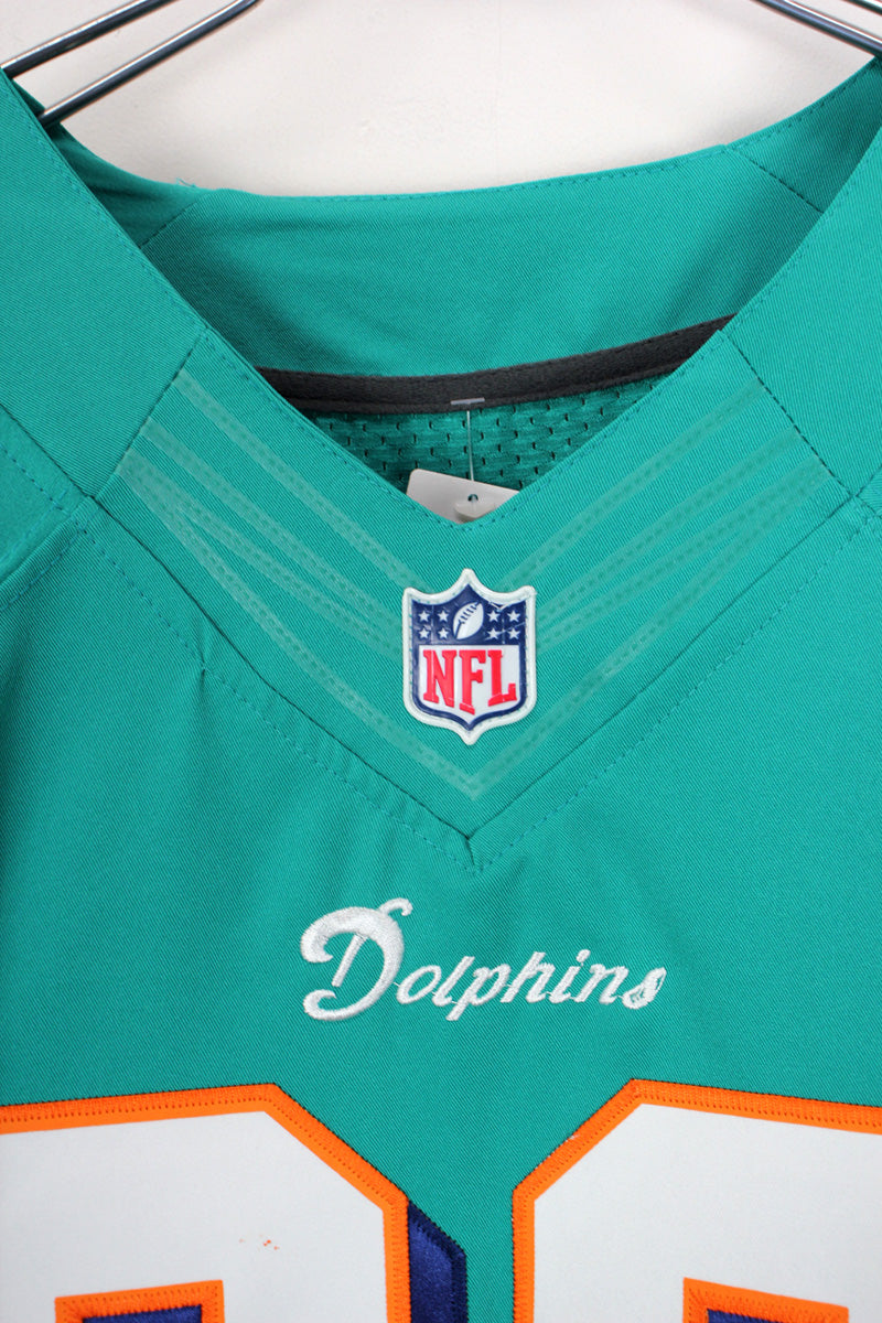 MIAMI DOLPHINS 22 BUSH GAME SHIRT / EMERALD GREEN [SIZE: 48 USED]