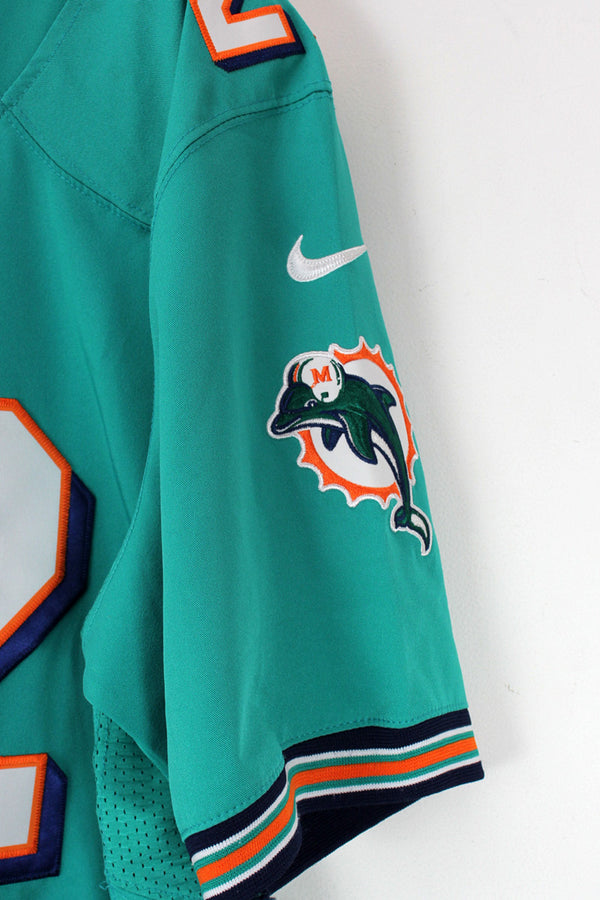 MIAMI DOLPHINS 22 BUSH GAME SHIRT / EMERALD GREEN [SIZE: 48 USED]