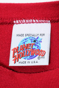 MADE IN USA 90'S LOGO EMBROIDERY SWEATSHIRT / RED [SIZE: L相当 USED]