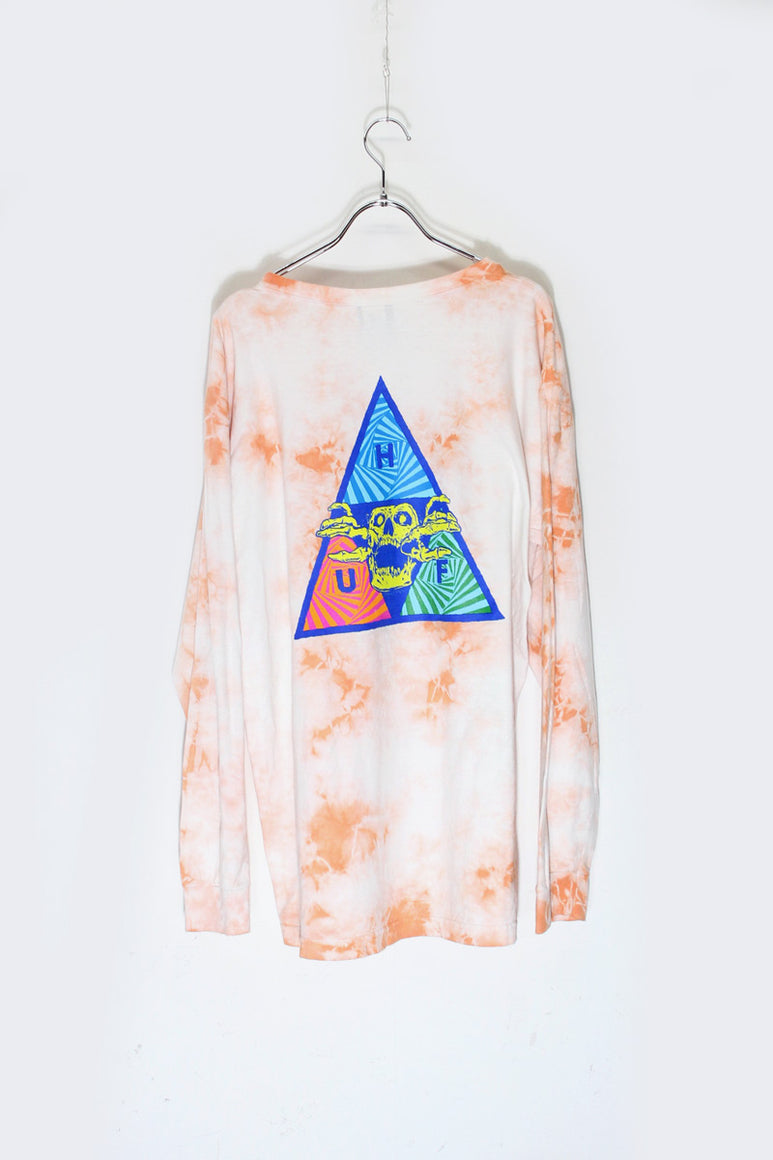 MADE IN MEXICO L/S BACK PRINT TIE DYE T-SHIRT / PINK [SIZE: L USED]