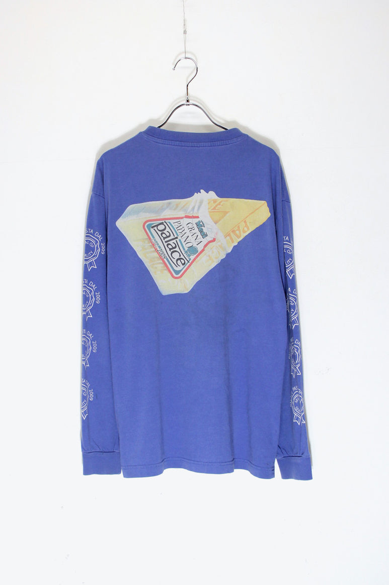 L/S BACK PRINT T-SHIRT / BLUE [SIZE: L USED]