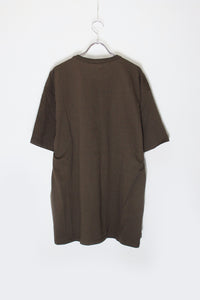 EMBROIDERY POCKET T-SHIRT / BROWN  [SIZE: L DEADSTOCK/NOS]