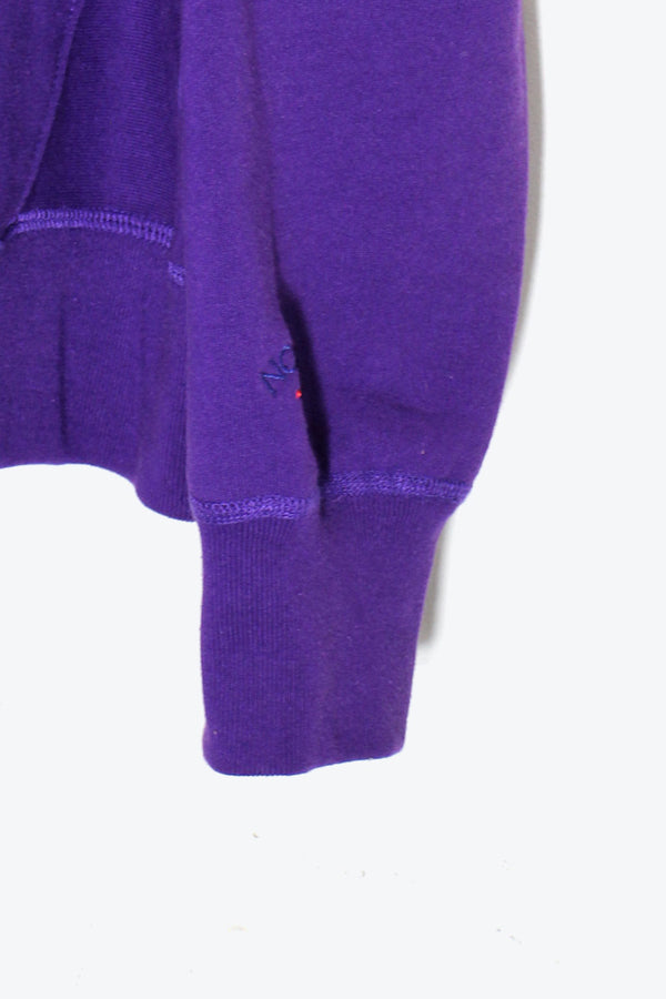 NAVY PRINT HOODIE SWEATSHIRT / PURPLE [SIZE: L DEADSTOCK/NOS]