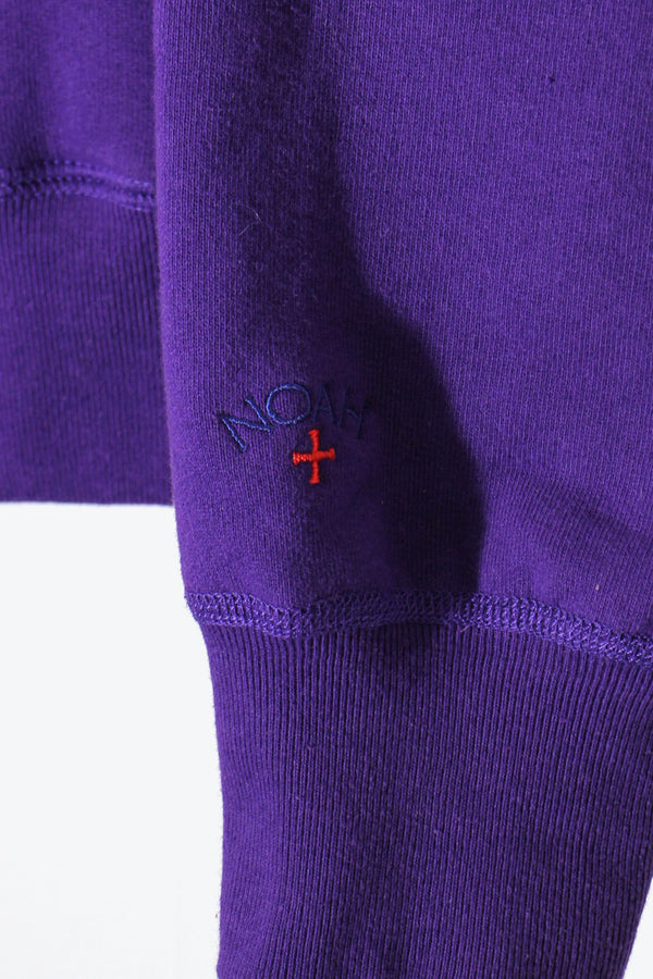 NAVY PRINT HOODIE SWEATSHIRT / PURPLE [SIZE: L DEADSTOCK/NOS]