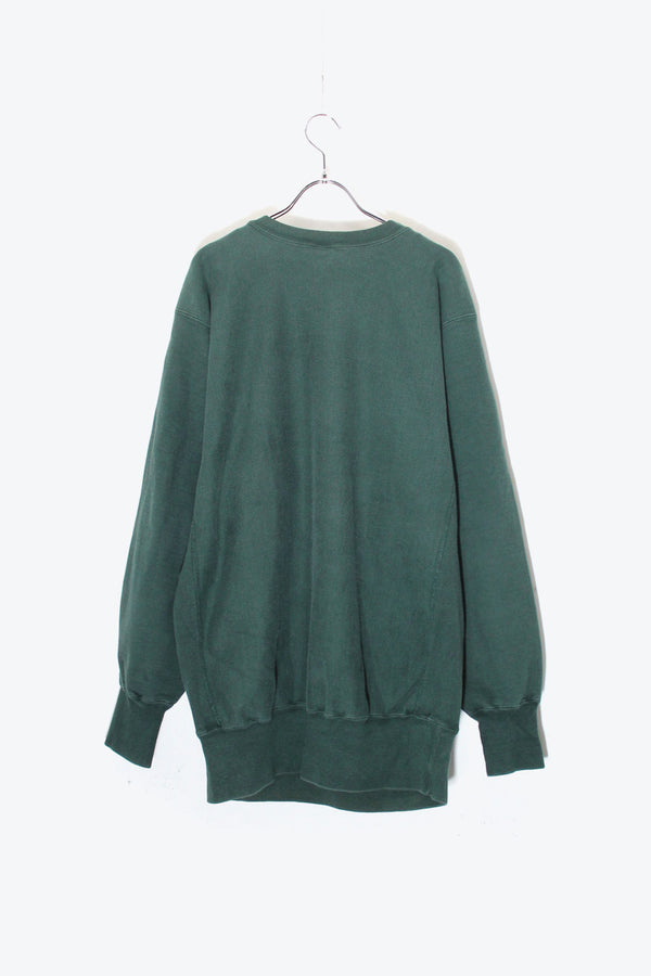 MADE IN USA 90's ONE POINT REVERSE WEAVE SWEATSHIRT / GREEN [SIZE: XL USED]