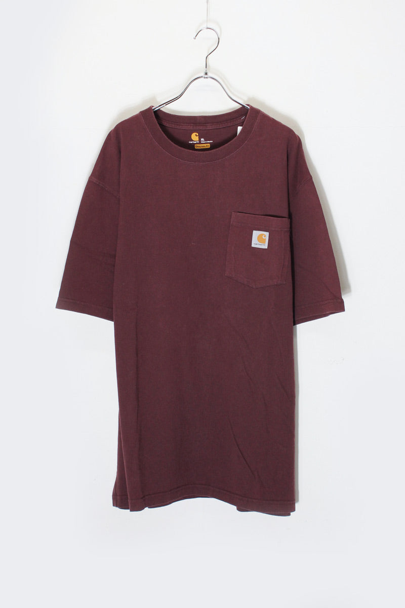 S/S POCKET T-SHIRT / WINE RED [SIZE: XL USED]