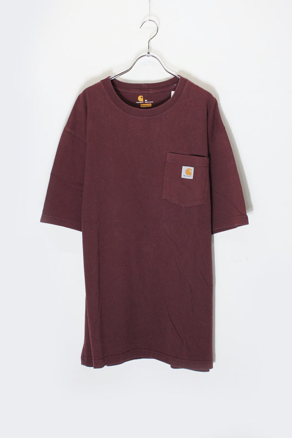 S/S POCKET T-SHIRT / WINE RED [SIZE: XL USED]