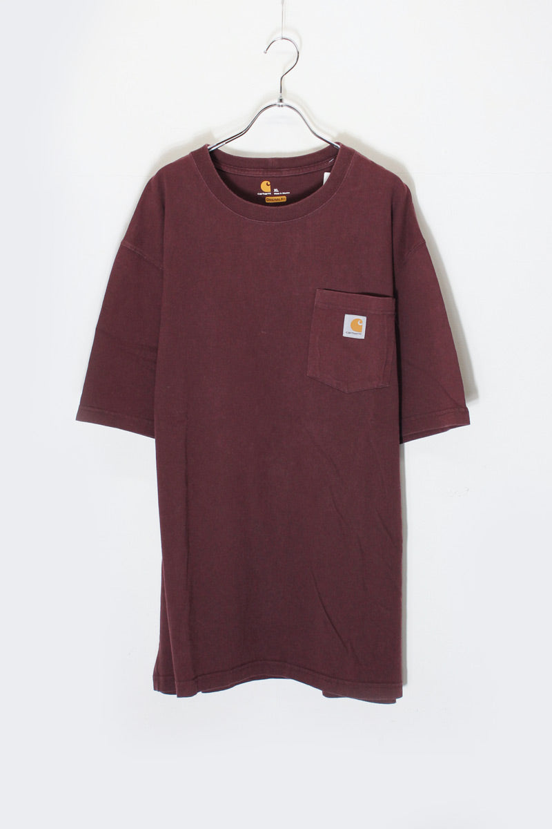 S/S POKET T-SHIRT / WINE RED [SIZE: XL USED]
