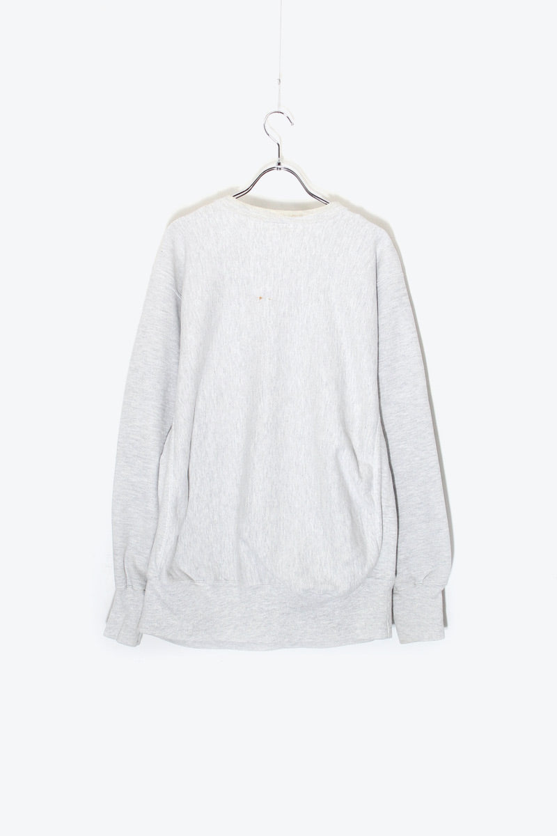 MADE IN MEXICO 90'S INTELISTAF EMBRIODERY REVERSE WEAVE SWEATSHIRT / GREY [SIZE: XL USED]