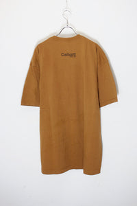 S/S LOGO PRINT T-SHIRT / BROWN [SIZE: XL USED]