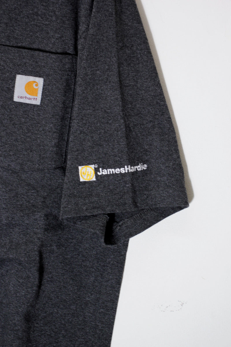S/S HENLEY NECK POCKET T-SHIRT / CHARCOAL GREY [SIZE: M USED]