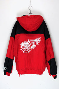 90'S ANORAK NYLON PUFF JACKET RED WINGS / RED/BLACK [SIZE: L USED]