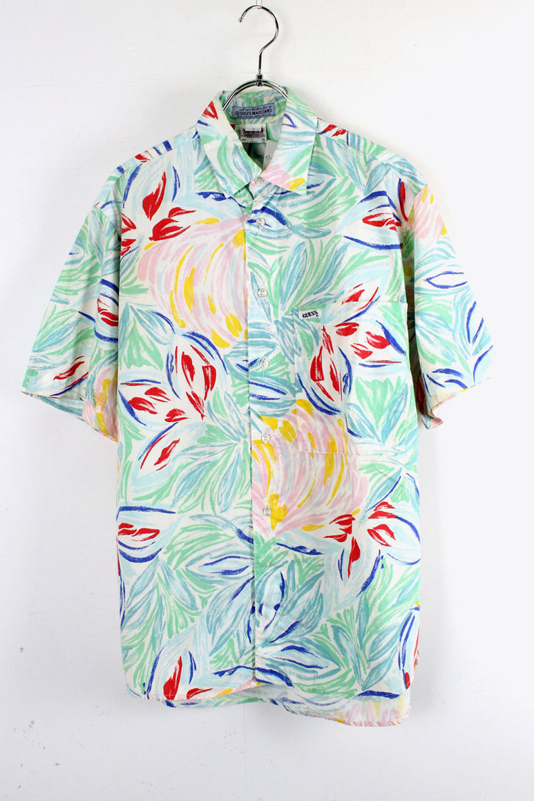 MADE IN USA 90'S S/S PATTERN SHIRT / PATTERN [SIZE: 1 USED]
