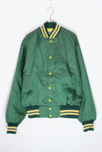 画像をギャラリービューアに読み込む, MADE IN USA 80&#39;S NYLON STADIUM JACKET / GREEN/YELLOW [SIZE: M USED]
