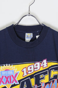 MADE IN USA 94'S S/S SAN DIEGO CHARGERS PRINT T-SHIRT / BLACK [SIZE: L USED]