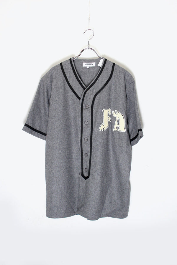 S/S WOOL POLYESTER BASEBALL SHIRT / CHARCOAL GREY [SIZE: L USED]