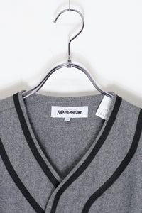 S/S WOOL POLYESTER BASEBALL SHIRT / CHARCOAL GREY [SIZE: L USED]