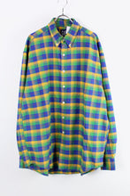 画像をギャラリービューアに読み込む, 90&#39;S L/S CHECK SHIRT / YELLOW/BLUE [SIZE: XL相当 USED]
