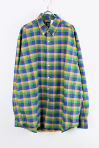 90'S L/S CHECK SHIRT / YELLOW/BLUE [SIZE: XL相当 USED]
