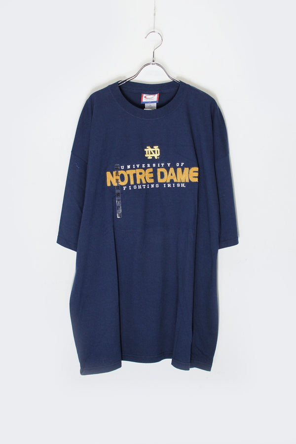 NOTRE DAME T-SHIRT / NAVY/MUSTARD [SIZE: XXL DEADSTOCK/NOS]