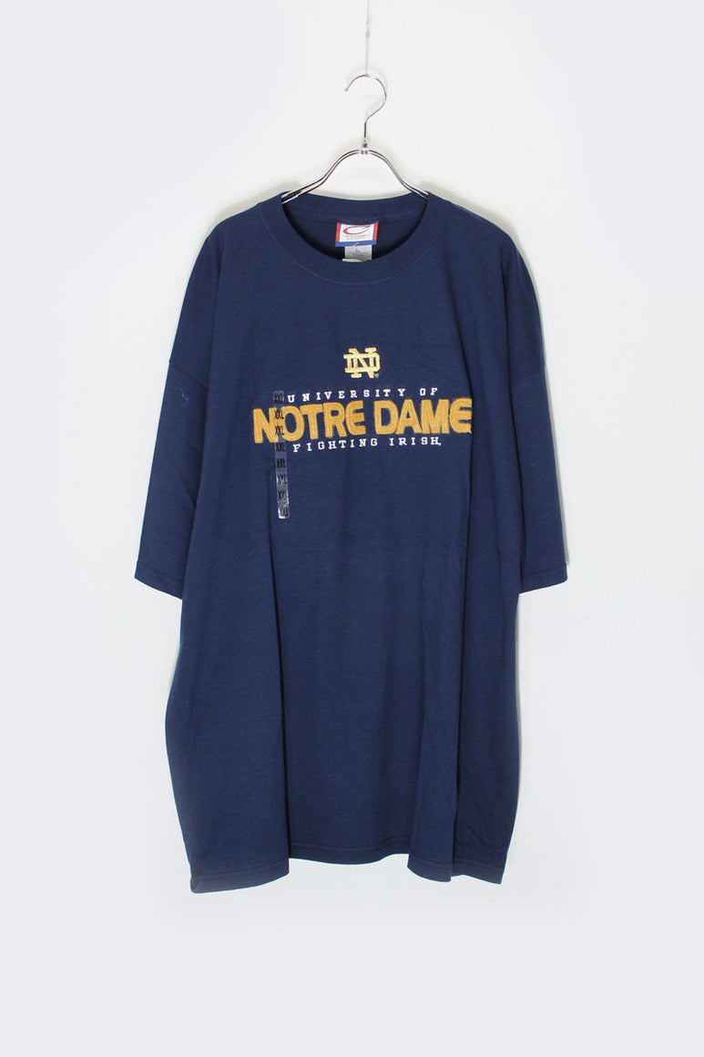 NOTRE DAME T-SHIRT / NAVY/MUSTARD [SIZE: XXL DEADSTOCK/NOS]