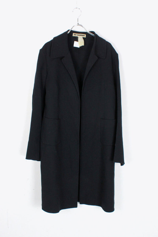 MADE IN ITALY WOOL LONG COAT / BLACK [SIZE: 34(M相当) USED]
