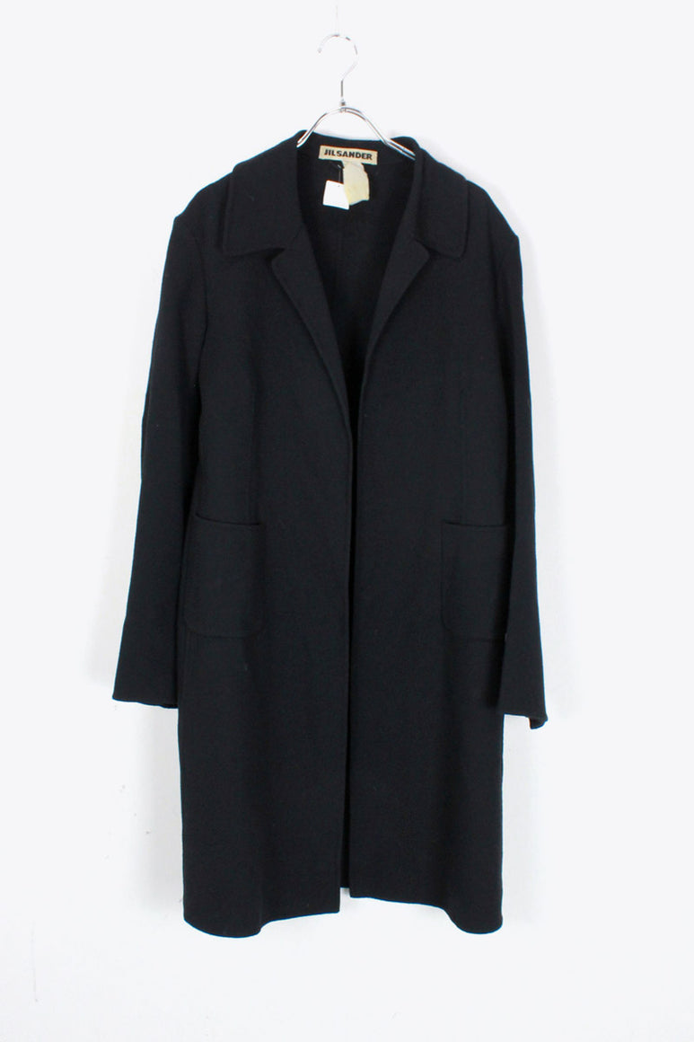 MADE IN ITALY WOOL LONG COAT / BLACK [SIZE: 34(M相当) USED]
