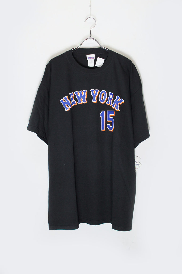 MADE IN USA 90'S S/S MBL NY METS 15 T-SHIRT / BLACK [SIZE: XL DEADSTOCK/NOS]