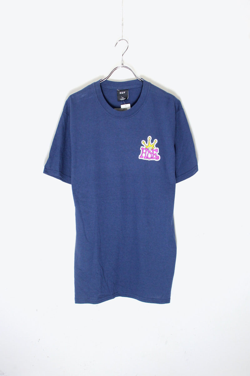 S/S CROWN LOGO BACK PRINT T-SHIRT / NAVY / PINK / GOLD [SIZE: M DEADSTOCK/NOS]