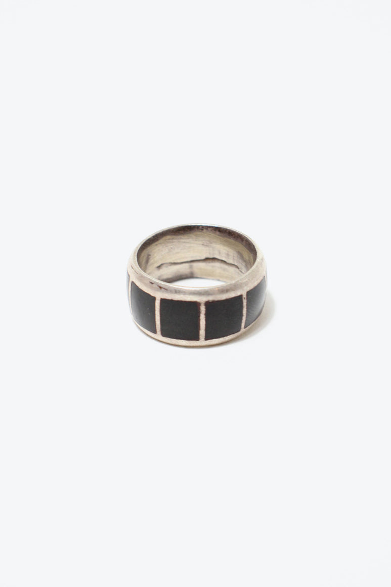 925 SILVER RING W/ONYX [SIZE: 10号相当 USED]
